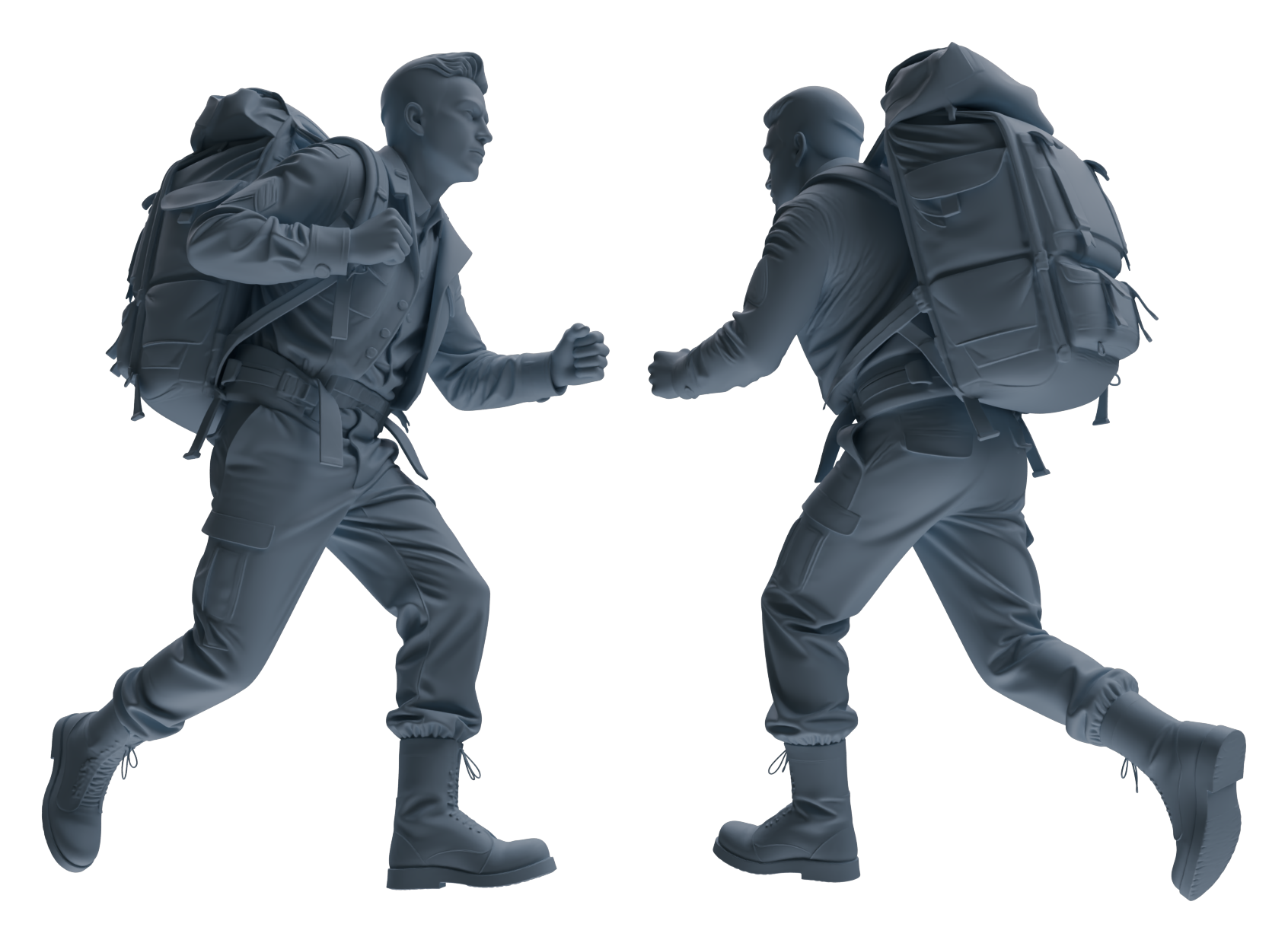Detail view of MRY-SFW LYGR591 Historical WWII U.S. Army Six-Person Carrying Group Model