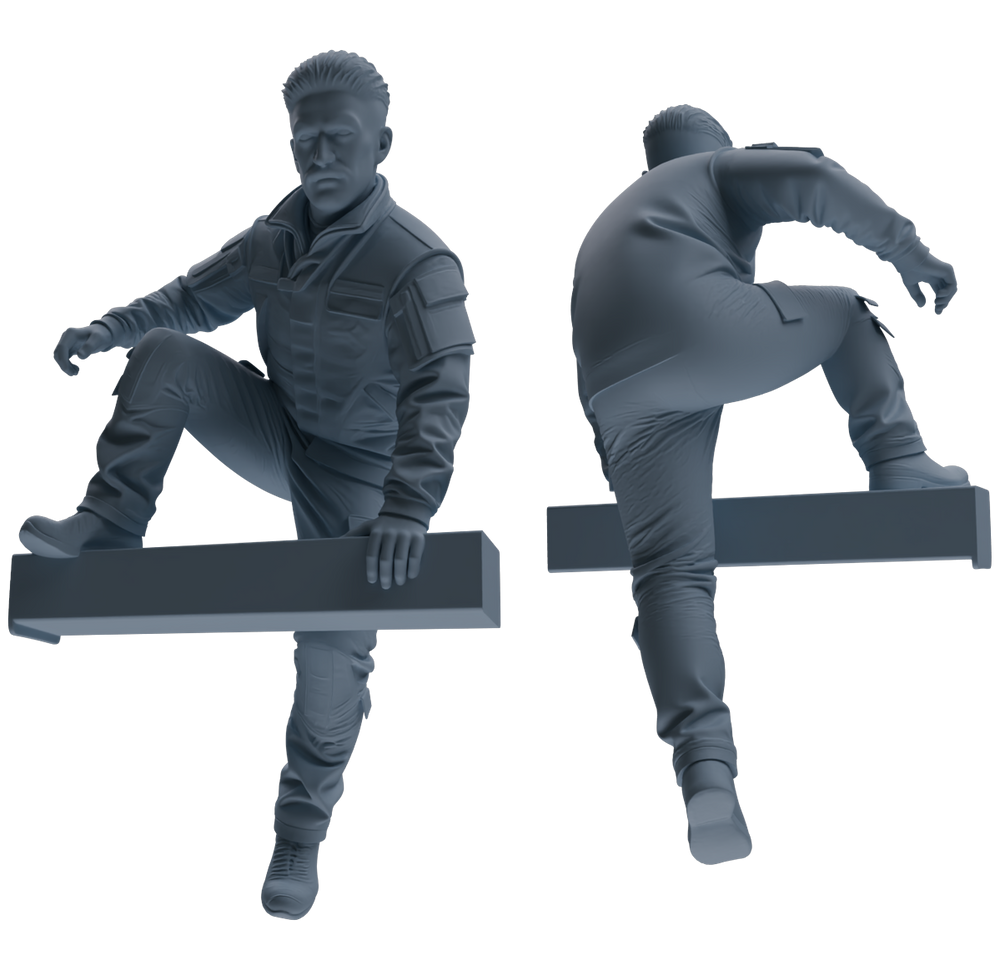 Detail view of MRY-SFW LYGR696 Modern U.S. Military Eight-Person Training Group Model