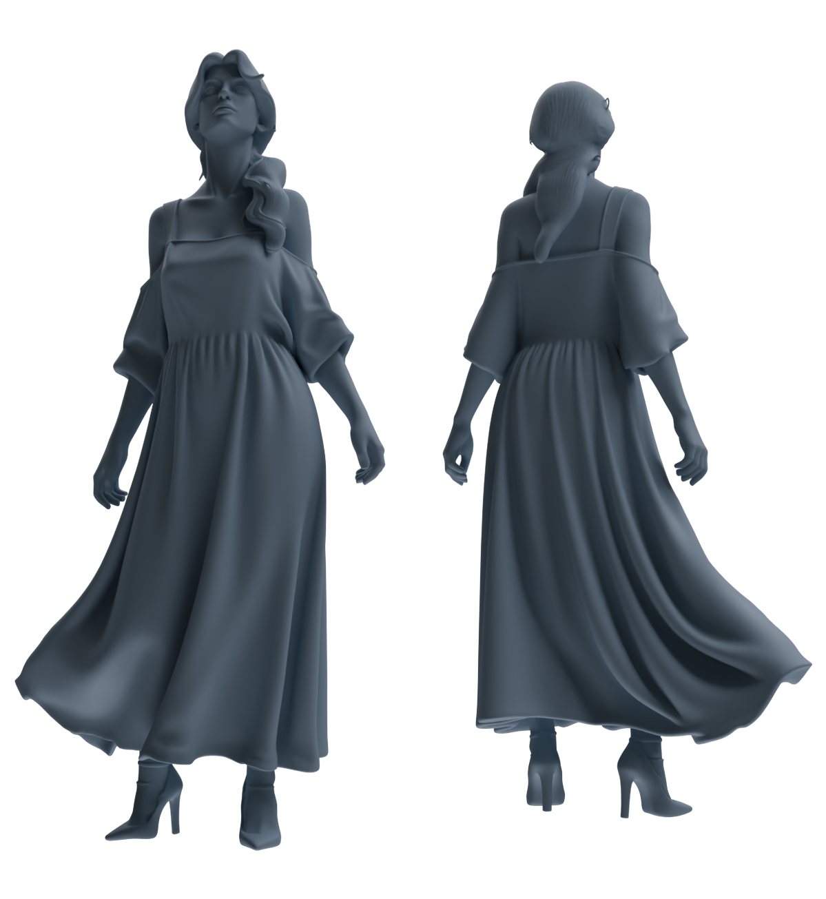 Detail view of MRY-SFW LYTR857 Dress Woman Figure Modern Model 3 pcs Miniature Car Diorama Figures Scene Props Accessories Resin Model