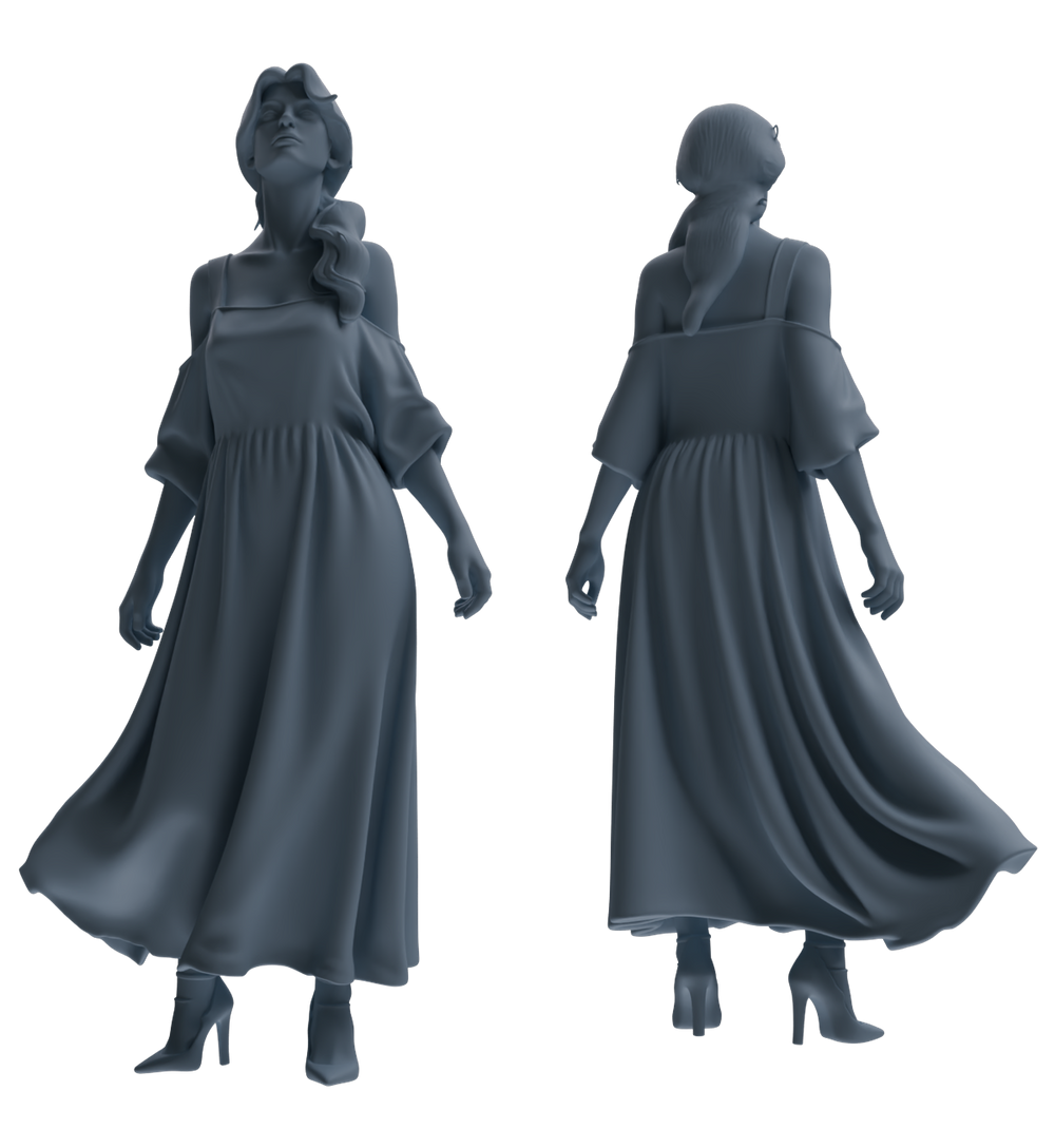 Detail view of MRY-SFW LYTR857 Dress Woman Figure Modern Model 3 pcs Miniature Car Diorama Figures Scene Props Accessories Resin Model