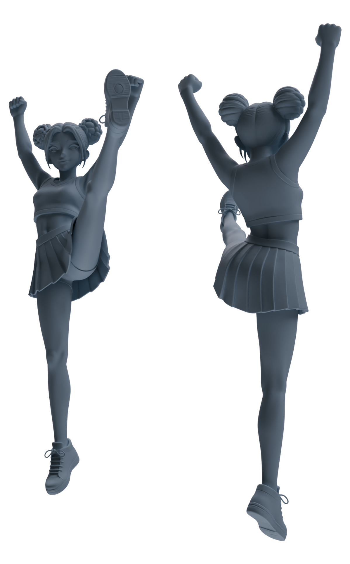 Detail view of MRY-SFW LYTR864 Cheerleader Girl Figure Modern Model 4 pcs Miniature Car Diorama Figures Scene Props Accessories Resin Model