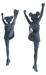 Detail view of MRY-SFW LYTR864 Cheerleader Girl Figure Modern Model 4 pcs Miniature Car Diorama Figures Scene Props Accessories Resin Model