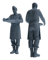Detail view of MRY-SFW LYGR592 Historical WWII U.S. Army Seven-Person Mess Hall Group Model