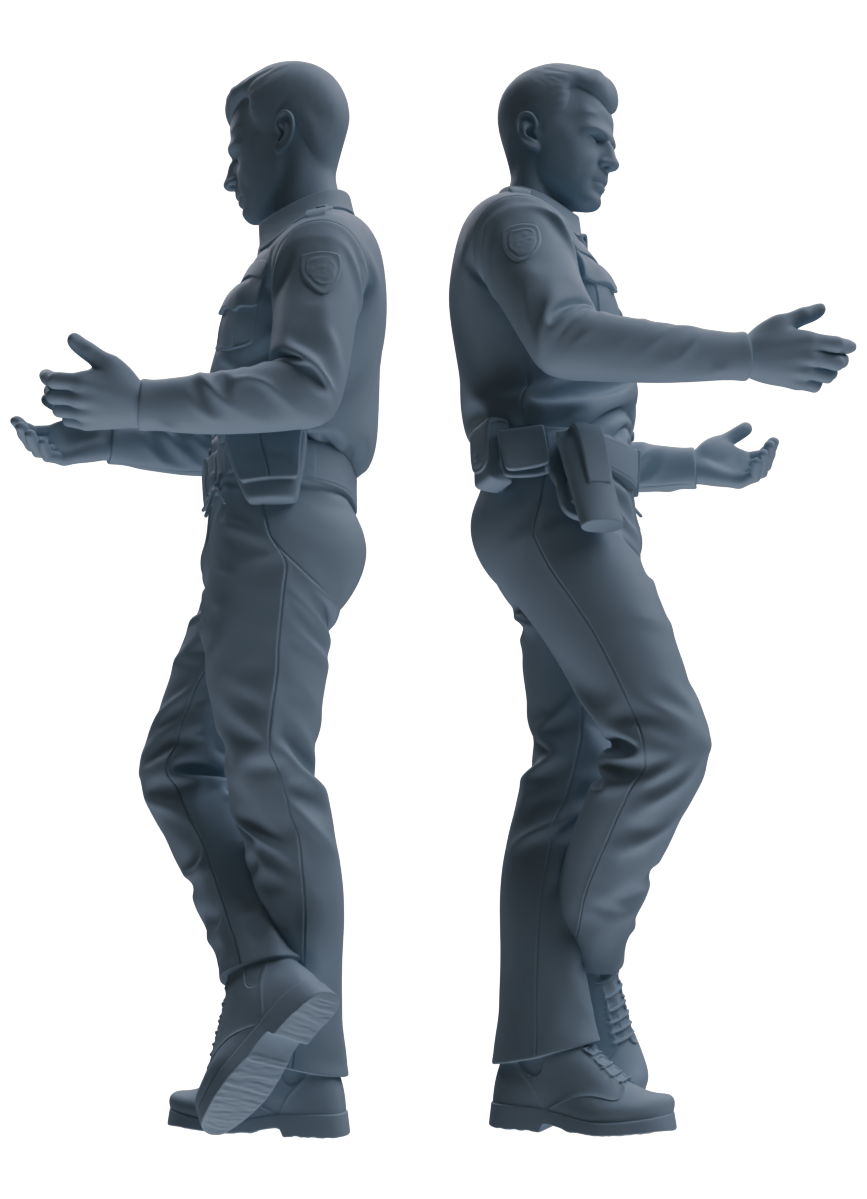 Detail view of MRY-SFW LYGR675 Los Angeles Patrol Police Six-Person Daily Routine 2 Model