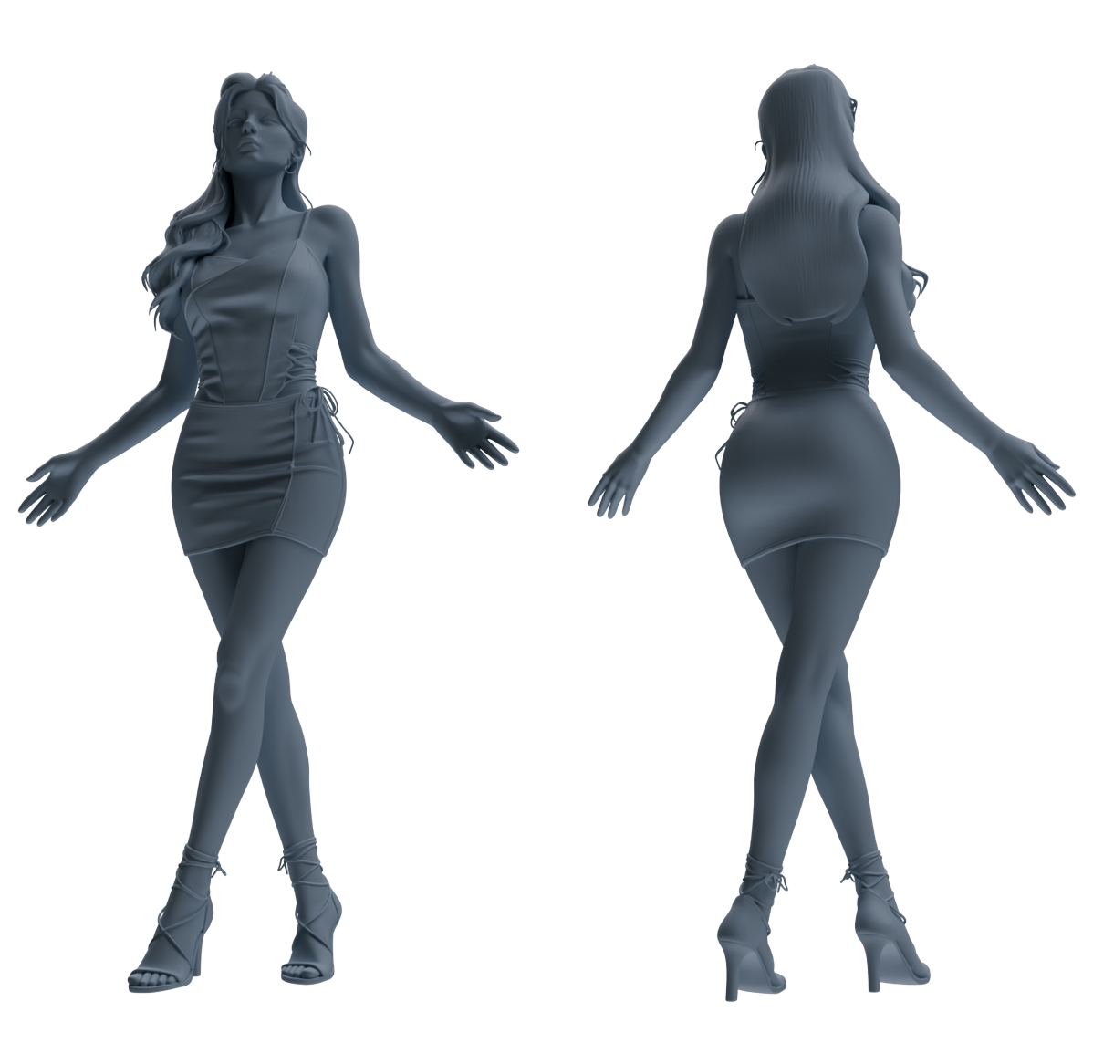Detail view of MRY-SFW LYTR854 Fashion Girl Figure Modern Model 4 pcs Miniature Car Diorama Figures Scene Props Accessories Resin Model