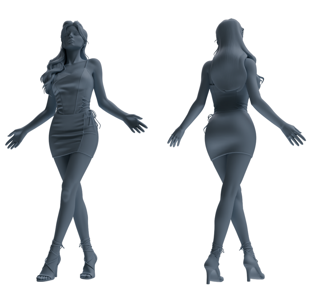Detail view of MRY-SFW LYTR854 Fashion Girl Figure Modern Model 4 pcs Miniature Car Diorama Figures Scene Props Accessories Resin Model