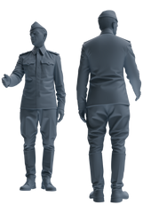 Detail view of MRY-SFW LYGR732 WWII Soviet Army War Scene Daily Routine 2 Seven-Person Group Model