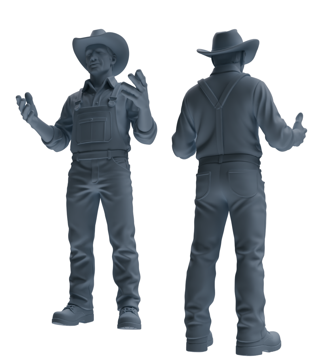 Detail view of MRY-SFW LYTR924 Farm Worker Man Multi-pose Modern Model 4 pcs Model