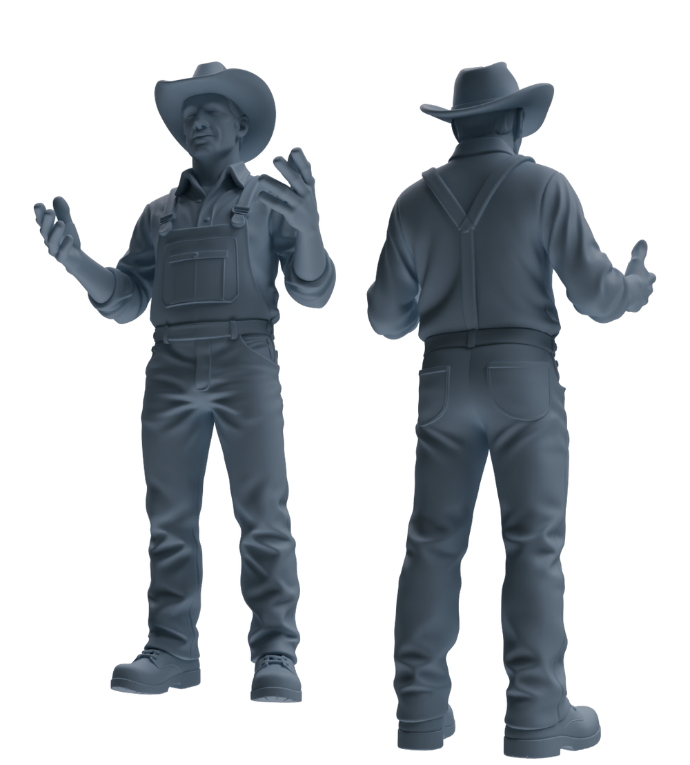 Detail view of MRY-SFW LYTR924 Farm Worker Man Multi-pose Modern Model 4 pcs Model