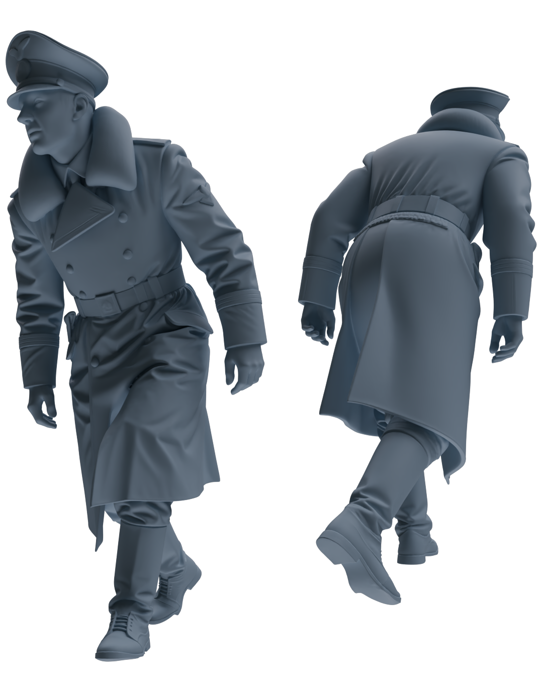 Detail view of MRY-SFW LYGR713 WWII German Army Officer War Scene Six-Person Advancing Group Model
