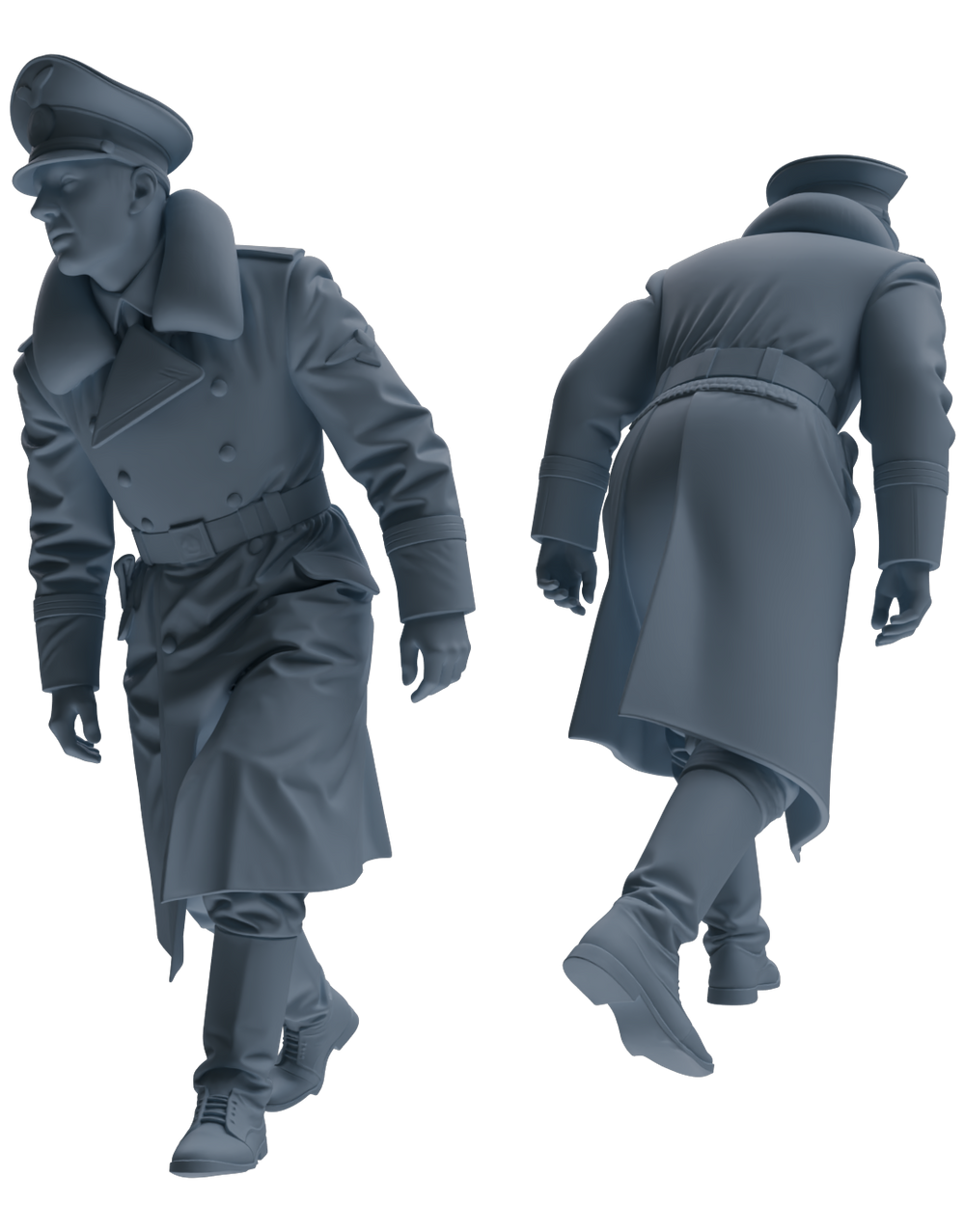 Detail view of MRY-SFW LYGR713 WWII German Army Officer War Scene Six-Person Advancing Group Model