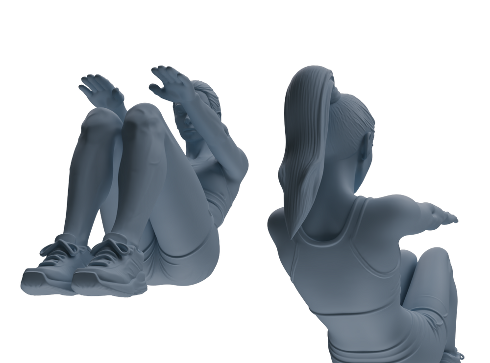Detail view of MRY-SFW LYTR833 Sit-ups Fitness Figure Modern Model 6 pcs Miniature Car Diorama Figures Scene Props Accessories Resin Model