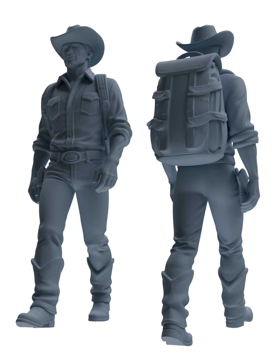 Detail view of MRY-SFW LYTR903 Cowboy Style Man Multi-look Modern Model 4 pcs Model