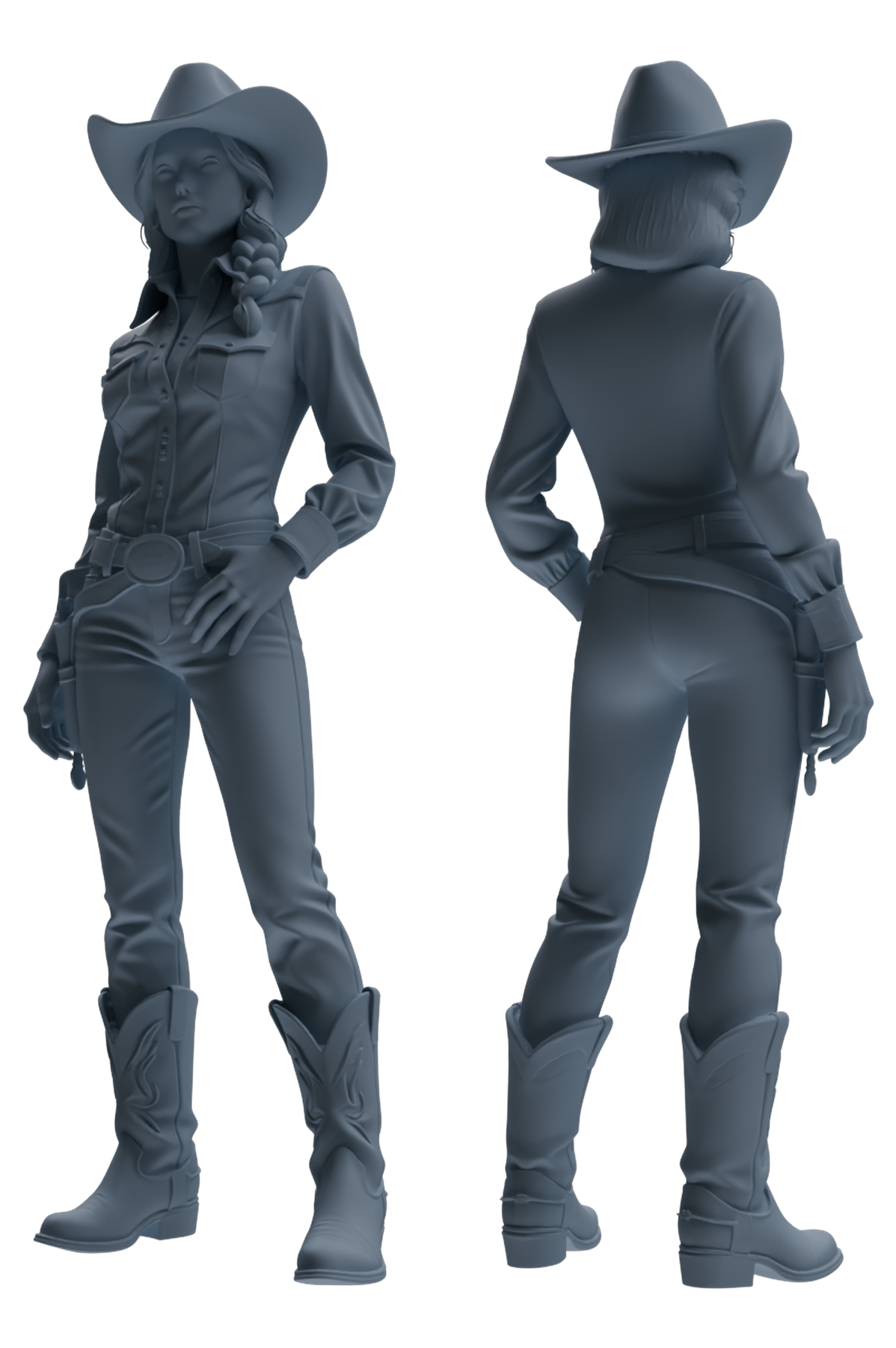 Detail view of MRY-SFW LYTR892 Multi-style Cowgirl Modern Model 4 pcs Model