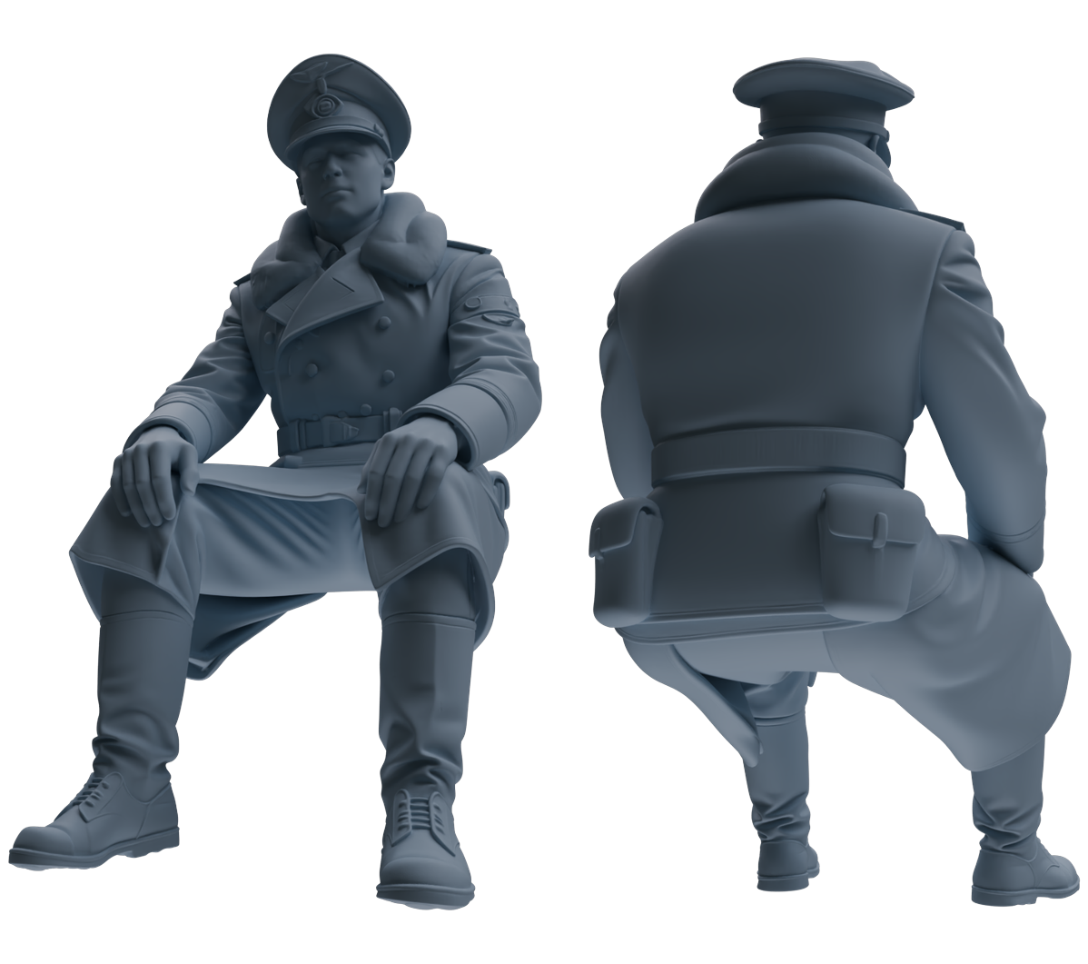 Detail view of MRY-SFW LYGR710 WWII German Army War Scene Six-Person Rest Group Model