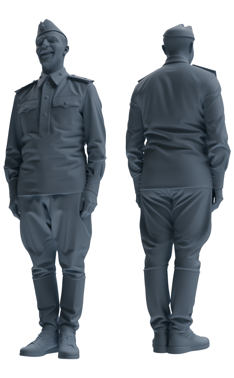 Detail view of MRY-SFW LYGR735 WWII Soviet Army War Scene Six-Person Entertainment Group Model