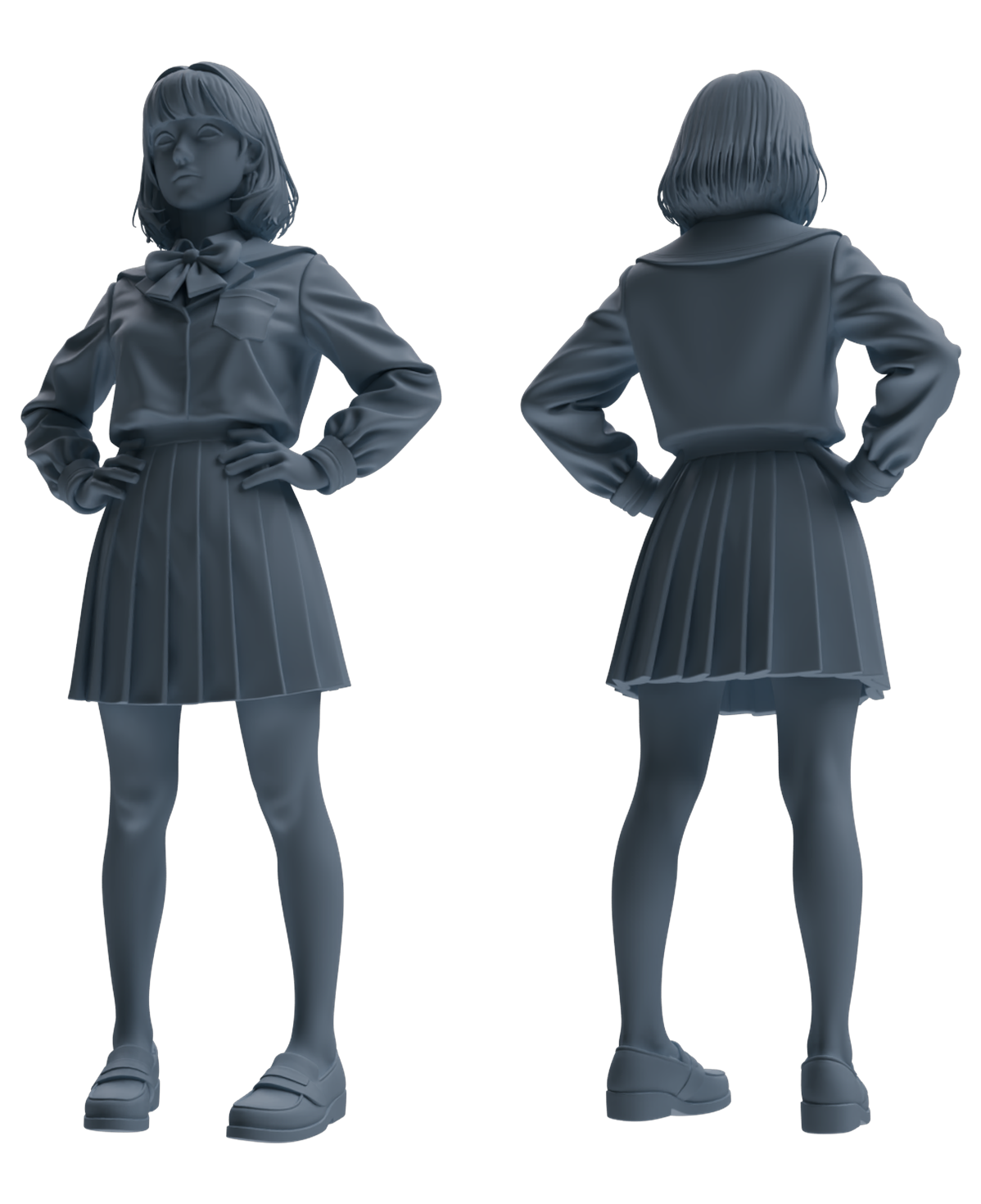 Detail view of MRY-SFW LYTR896 School Uniform Girl Modern Model 3 pcs Model