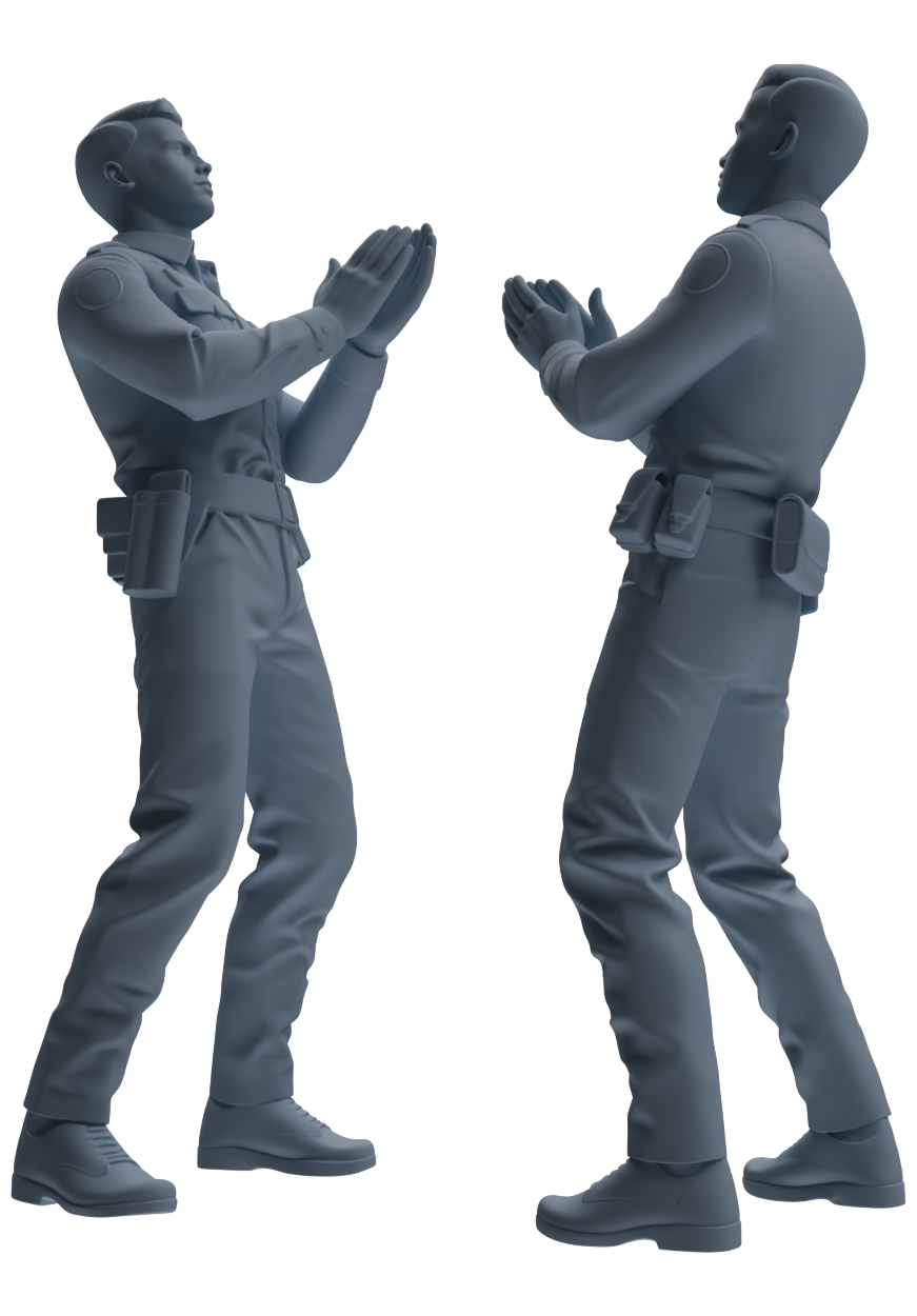 Detail view of MRY-SFW LYGR671 Los Angeles Patrol Police Six-Person Singing Group Model