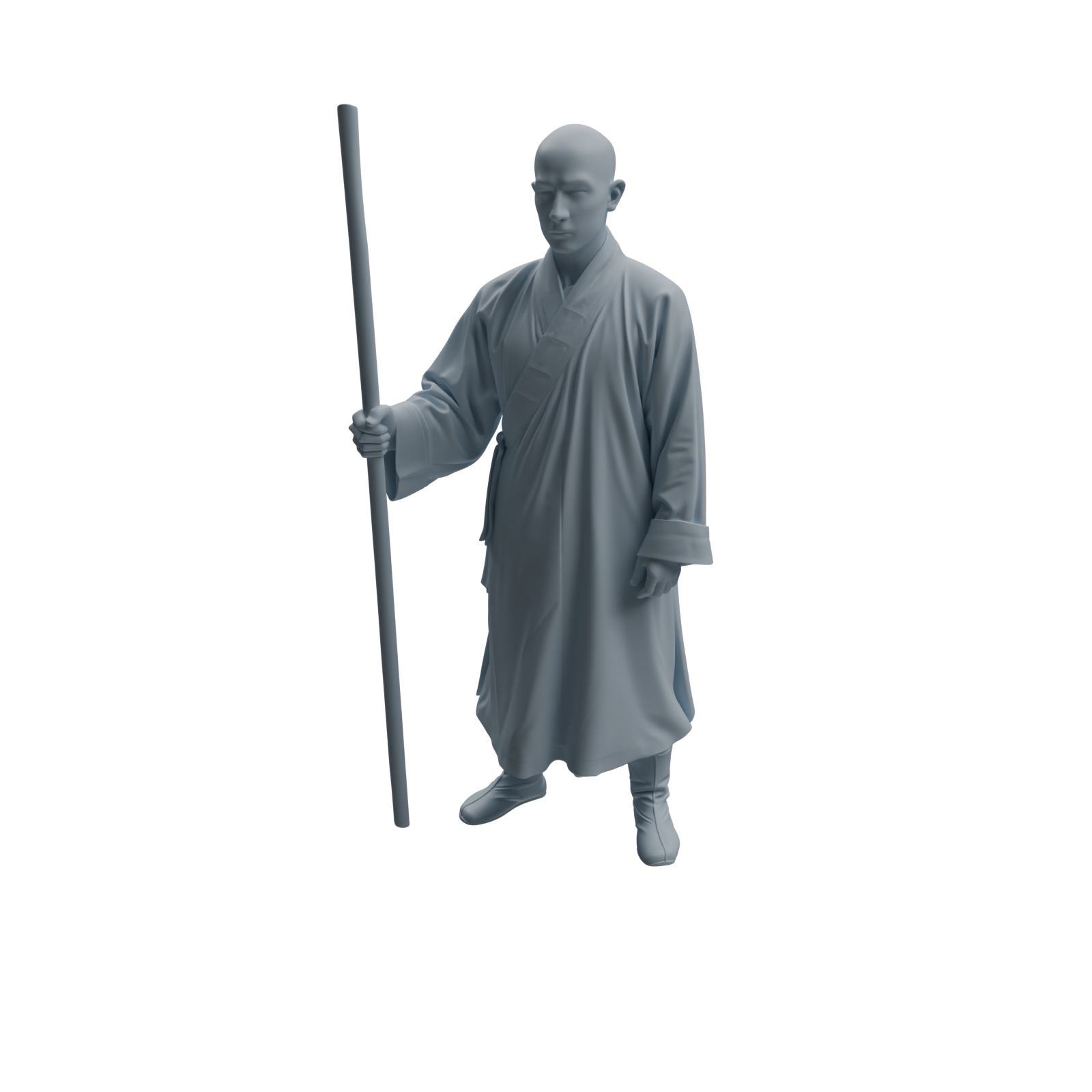 Detail view of MRY-SFW LYTR1075 Staff-wielding Martial Monk Character Modern Model 4 pcs Model