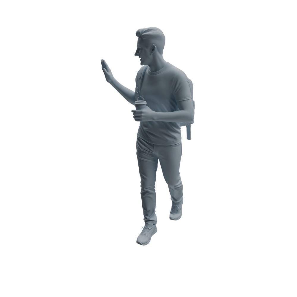 Detail view of MRY-SFW LYTR1040 Dynamic Interactive Male Character Modern Model 4 pcs Model