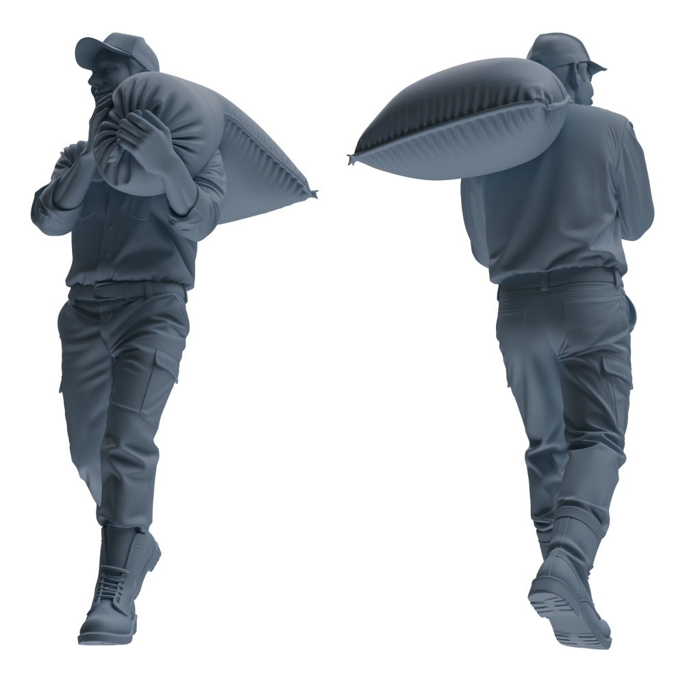 Detail view of MRY-SFW LYTR916 Farm Worker Multi-pose Modern Model 3 pcs Model