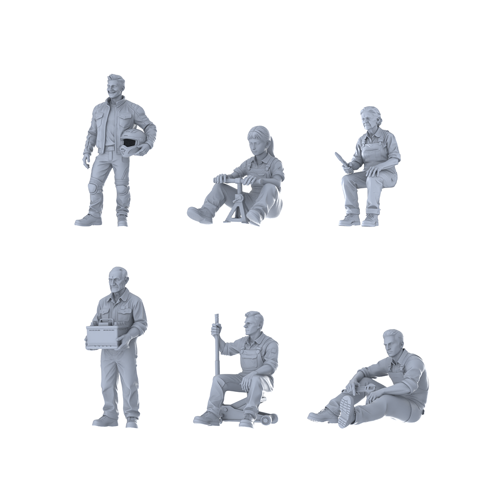 MRY-SFW LYTR582F Modern Workwear Style Saw Holding Elderly Female Single 3D Printed Resin Model Kit by SSMODEL