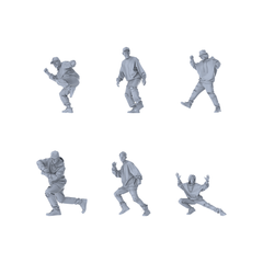 MRY-SFW LYTR600 Modern Street Style Hip-Hop Pose Six-Person Set Miniature Car Diorama Figures Scene Props Accessories Resin 3D Printed Resin Model Kit by SSMODEL