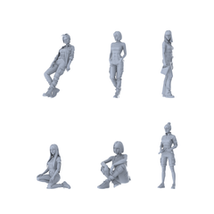 MRY-SFW LYTR592F Modern Casual Workwear Style Standing Female Single 3D Printed Resin Model Kit by SSMODEL