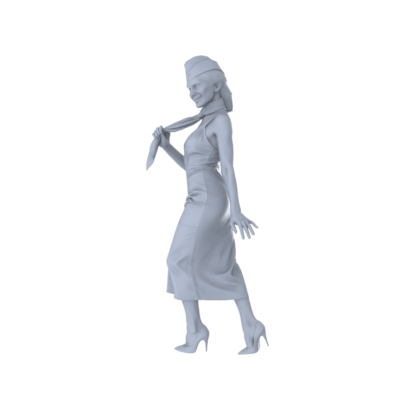 Detail view of MRY-SFW LYTR555 Modern Flight Attendants Pose Group of 6 Miniature Car Diorama Figures Scene Props Accessories Resin Model
