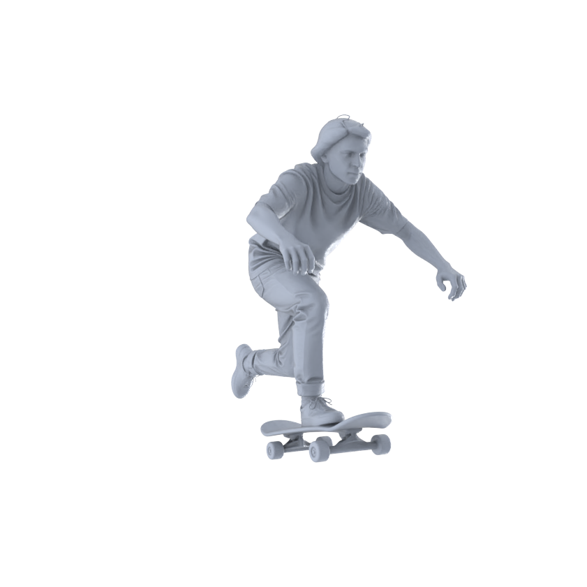 Detail view of MRY-SFW LYTR553 Modern Street Skateboarders Pose Group of 6 Miniature Car Diorama Figures Scene Props Accessories Resin Model
