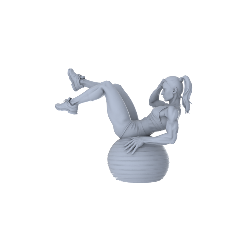 MRY-SFW LYTR570C Modern Fitness Style Yoga Ball Sit-up Female Single 3D Printed Resin Model Kit by SSMODEL