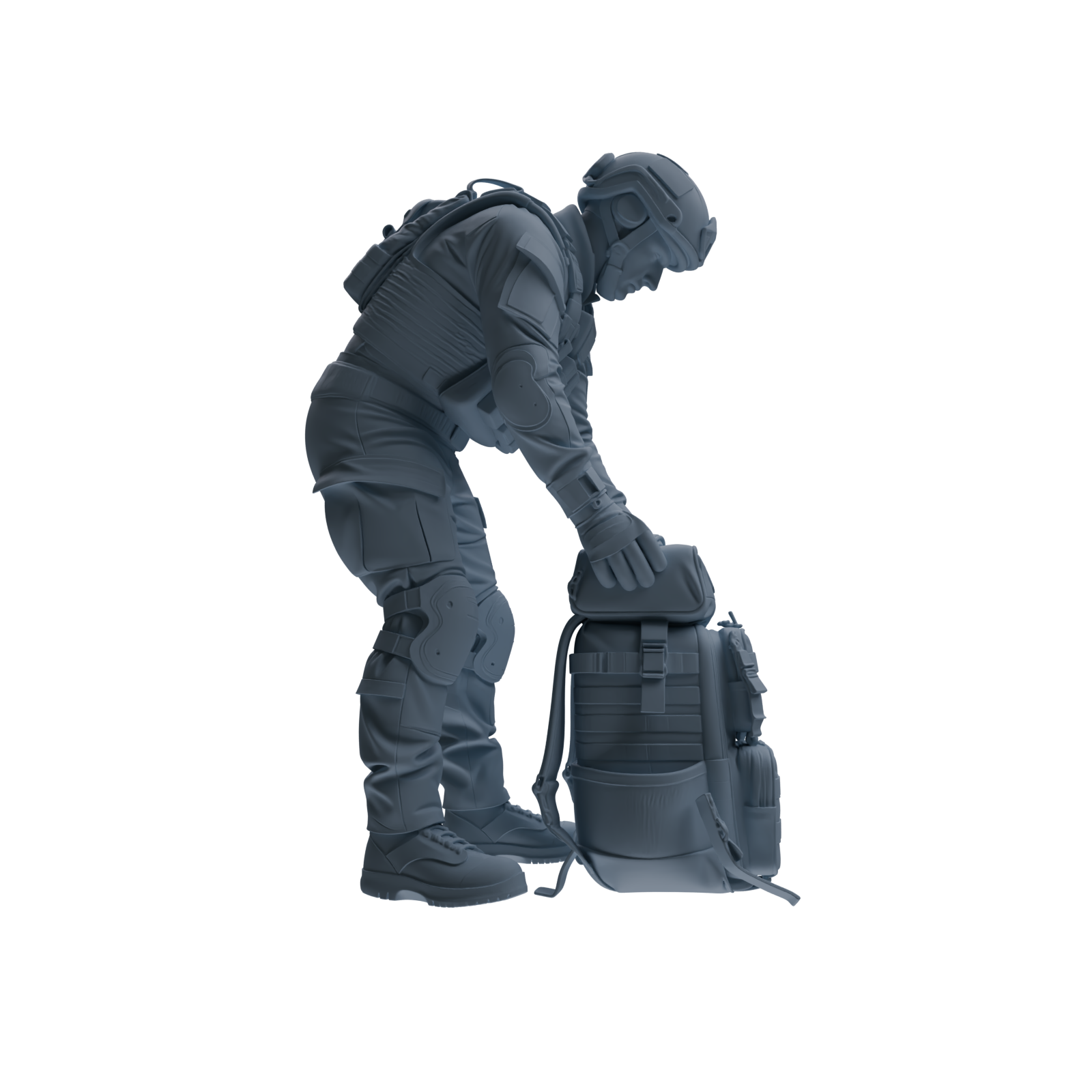 MRY-SFW SSTR183 Miniatures Soldier Model Kit Special Forces Soldier Pose Modern Model 3 pcs