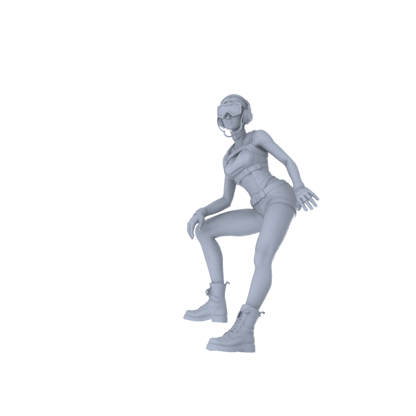 Detail view of MRY-SFW LYTR551 Modern E-sports Trendy Girls Pose Group of 6 Miniature Car Diorama Figures Scene Props Accessories Resin Model