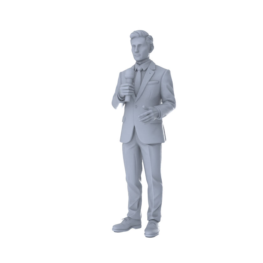 MRY-SFW LYTR567C Modern Formal Style Microphone Holding Male Single 3D Printed Resin Model Kit by SSMODEL