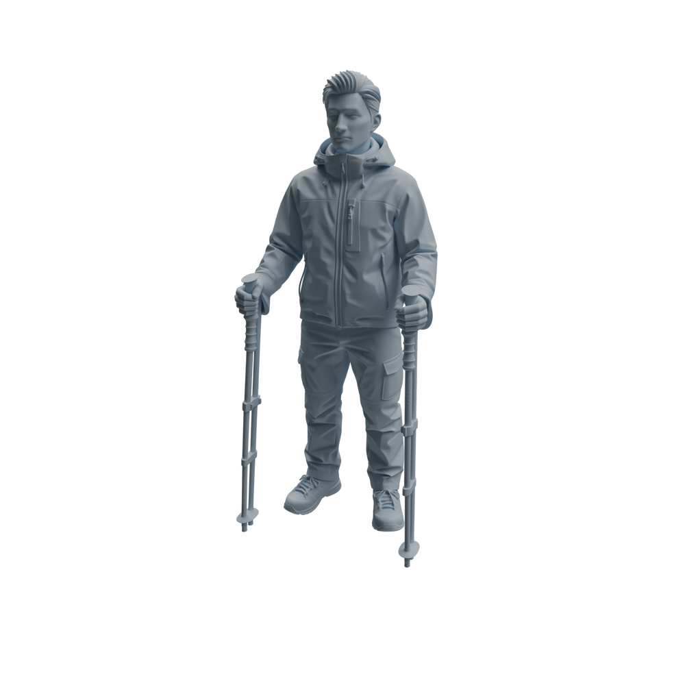 Detail view of MRY-SFW LYTR1015 Hiking Camping Gear Male Character Modern Model 4 pcs Model