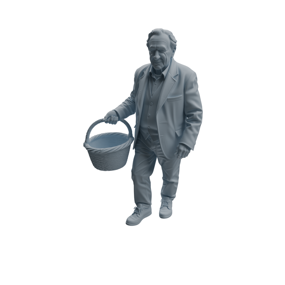 Detail view of MRY-SFW LYTR994 Elderly with Basket Character Modern Model 4 pcs Model