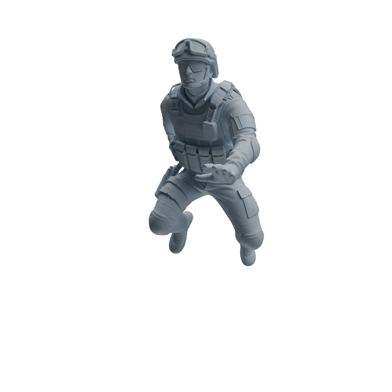 Detail view of MRY-SFW LYTR953 Combat Stance SWAT Officer Character Modern Model 4 pcs Model