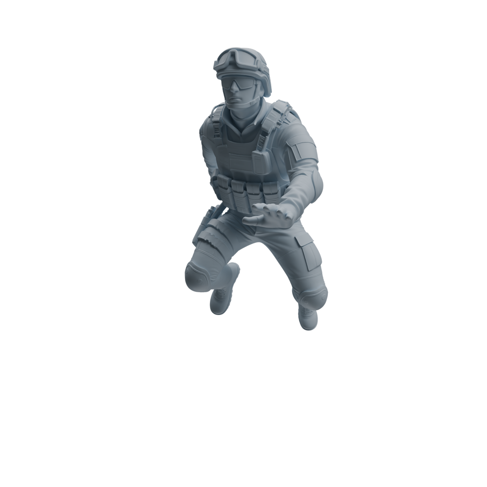 Detail view of MRY-SFW LYTR953 Combat Stance SWAT Officer Character Modern Model 4 pcs Model