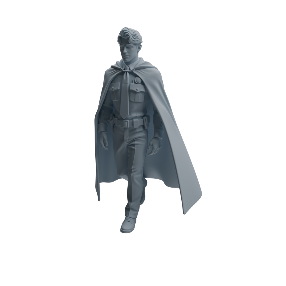 Detail view of MRY-SFW LYTR949 Cape Uniform Man Character Modern Model 4 pcs Model