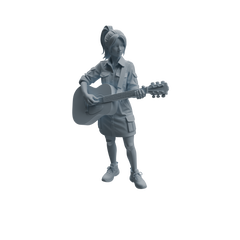 Detail view of MRY-SFW LYTR1026 Outdoor Guitar Playing Female Character Modern Model 3 pcs Model