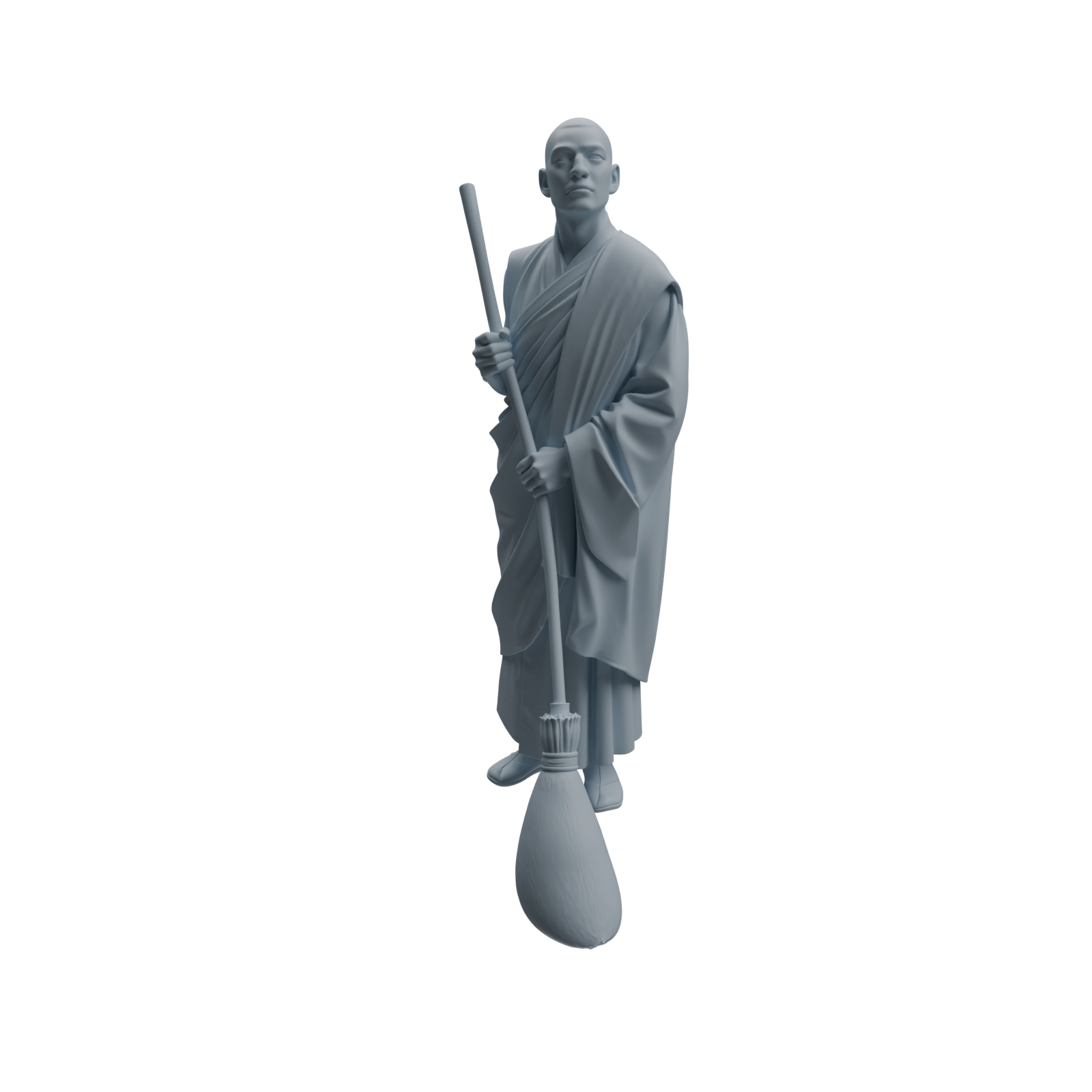Detail view of MRY-SFW LYTR1083 Sweeping Monk Character Modern Model 4 pcs Model