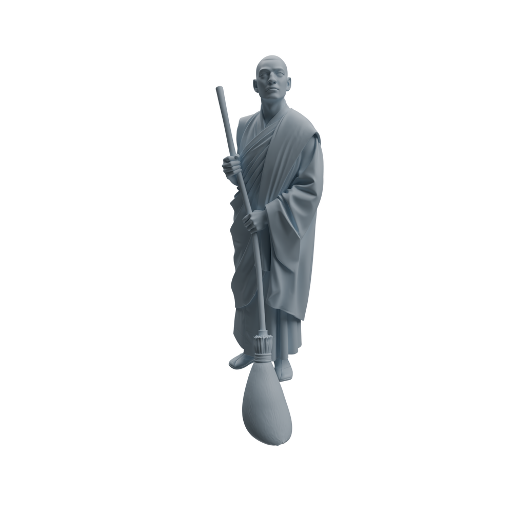 Detail view of MRY-SFW LYTR1083 Sweeping Monk Character Modern Model 4 pcs Model