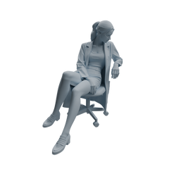 Detail view of MRY-SFW LYTR1007 Female Doctor with Stethoscope Character Modern Model 3 pcs Model