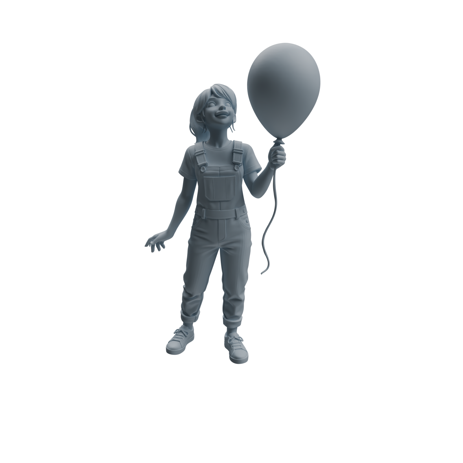 Detail view of MRY-SFW LYTR1032 Amusement Park Themed People Holding Balloons Character Modern Model 4 pcs Model