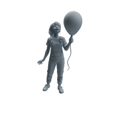 Detail view of MRY-SFW LYTR1032 Amusement Park Themed People Holding Balloons Character Modern Model 4 pcs Model