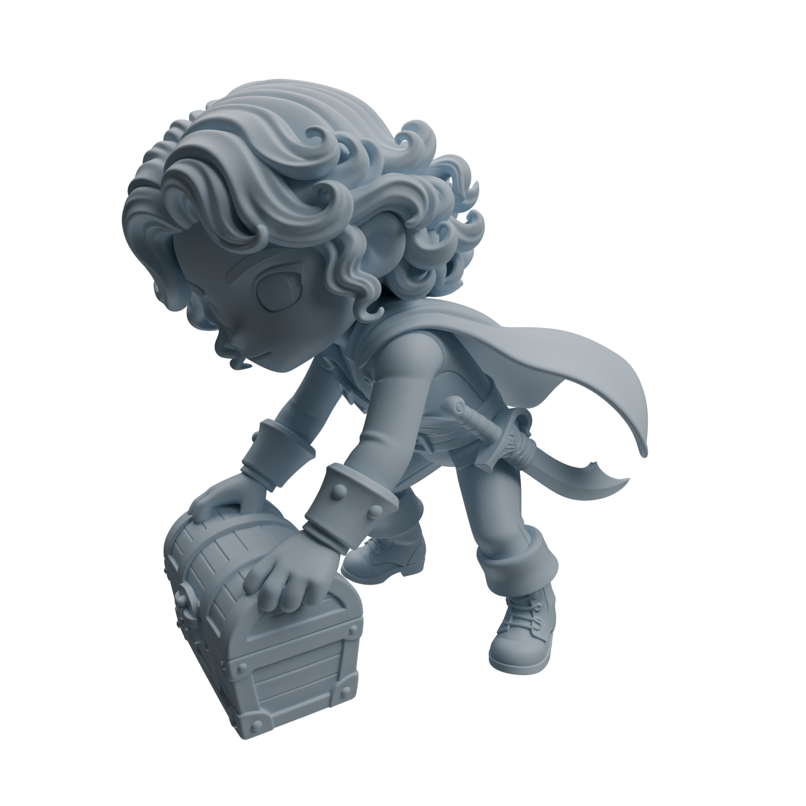Detail view of MRY-SFW LYTR1091 Multi-pose Chibi Pirate Character Modern Model 4 pcs Model