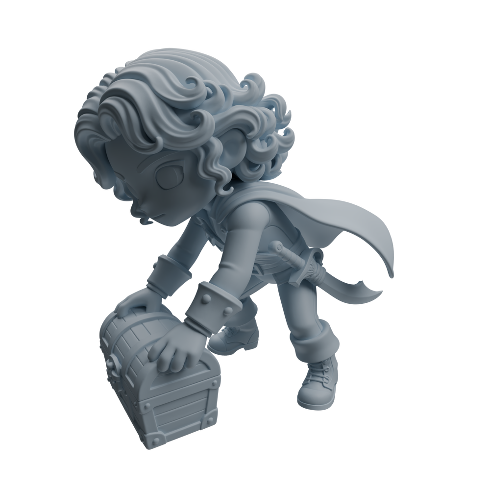 Detail view of MRY-SFW LYTR1091 Multi-pose Chibi Pirate Character Modern Model 4 pcs Model