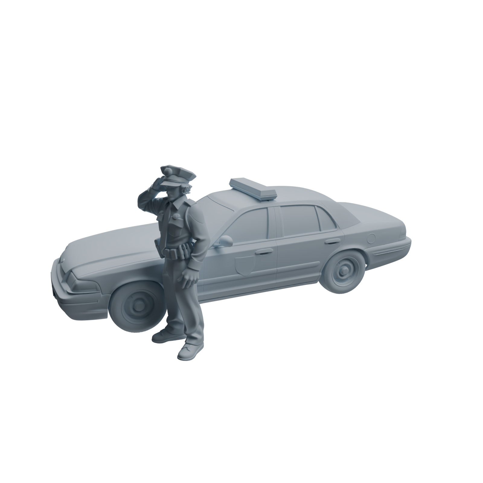 Detail view of MRY-SFW LYTR959 Multi-Scenario Male Police Officer Character Modern Model 4 pcs Model