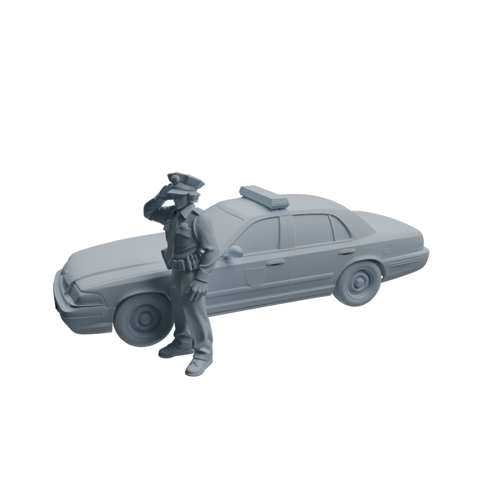 Detail view of MRY-SFW LYTR959 Multi-Scenario Male Police Officer Character Modern Model 4 pcs Model