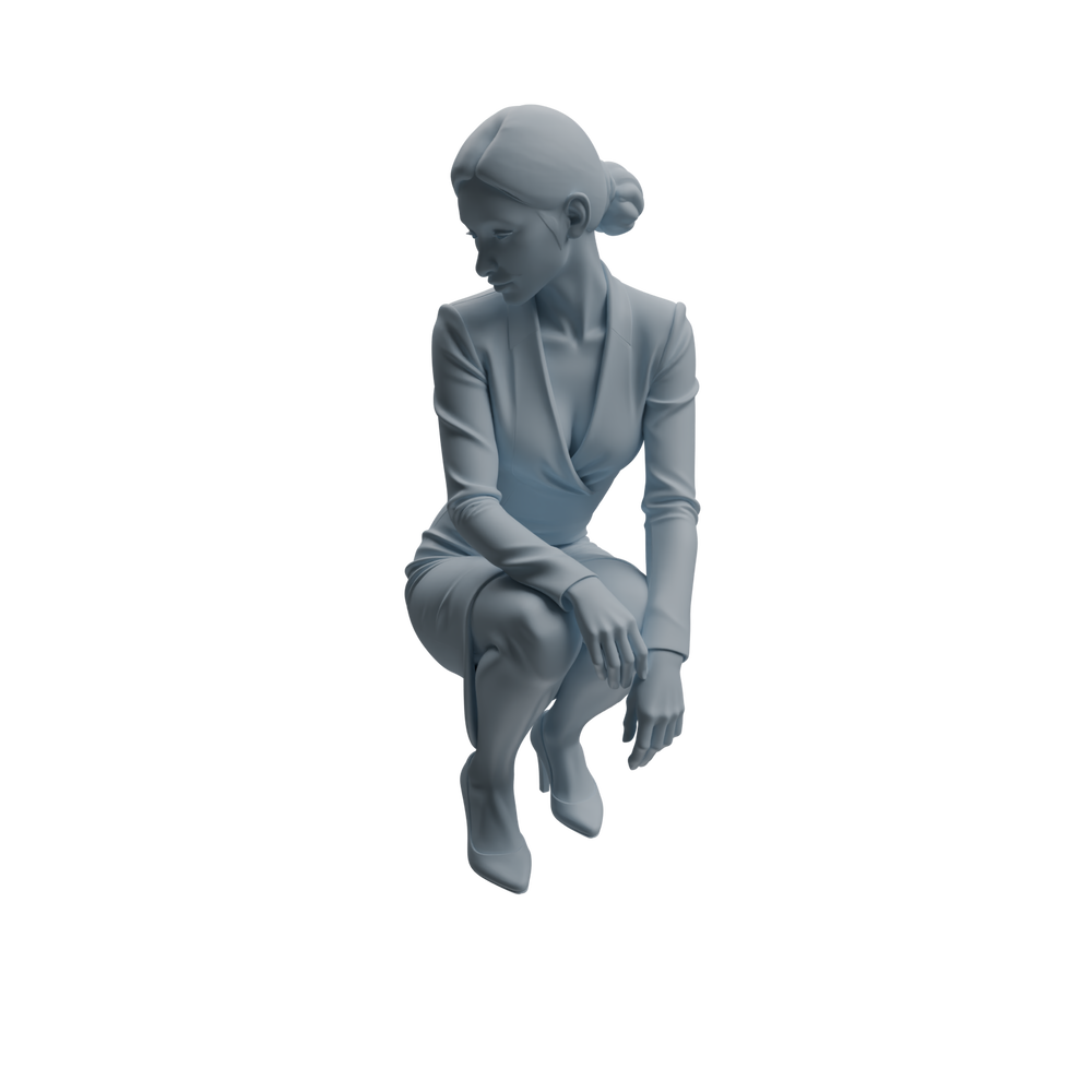 Detail view of MRY-SFW LYTR973 Business Workplace Woman Character Modern Model 4 pcs Model
